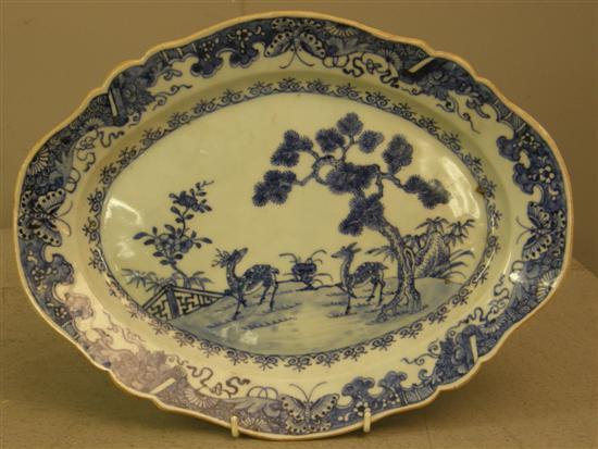 Appraisal: th Century Chinese Nankin blue and white oval dish w