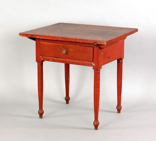 Appraisal: Pennsylvania poplar work table th c with a rectangular top