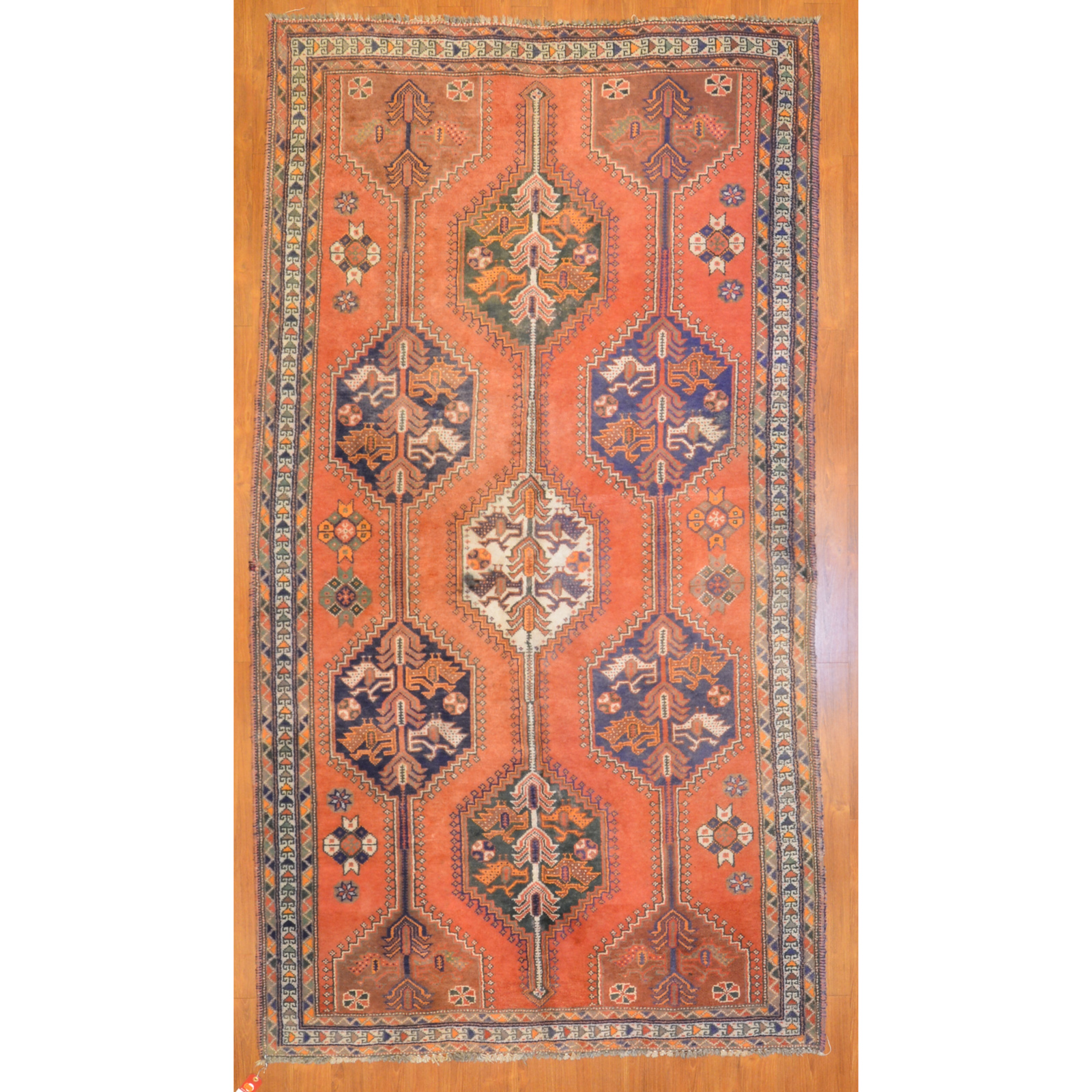 Appraisal: SHIRAZ RUG PERSIA X Third quarter- th century hand-knotted wool