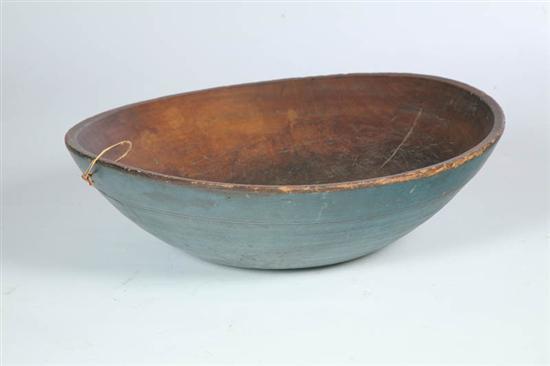 Appraisal: LARGE PAINTED WOODEN BOWL American late th-early th century Oblong