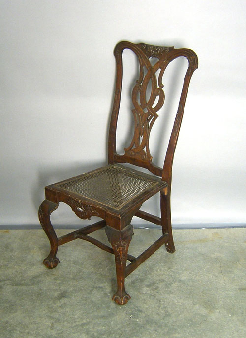 Appraisal: Chippendale carved dining chair th c