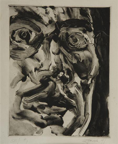 Appraisal: GAVIN JONES BRITISH CONTEMPORARY STUDY OF A HEAD Etching signed