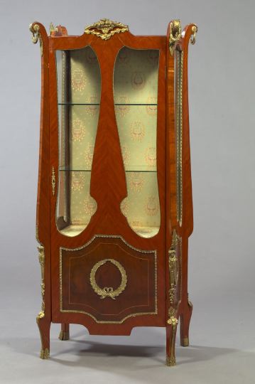 Appraisal: Louis XVI-Style Mahogany and Brass-Mounted Vitrine the door with two