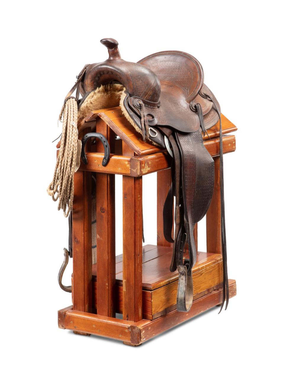 Appraisal: A Western roping saddle by Al Furstnow Circa s Maker's