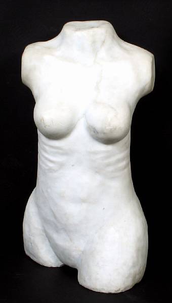 Appraisal: A carved marble female torso height in width in depth