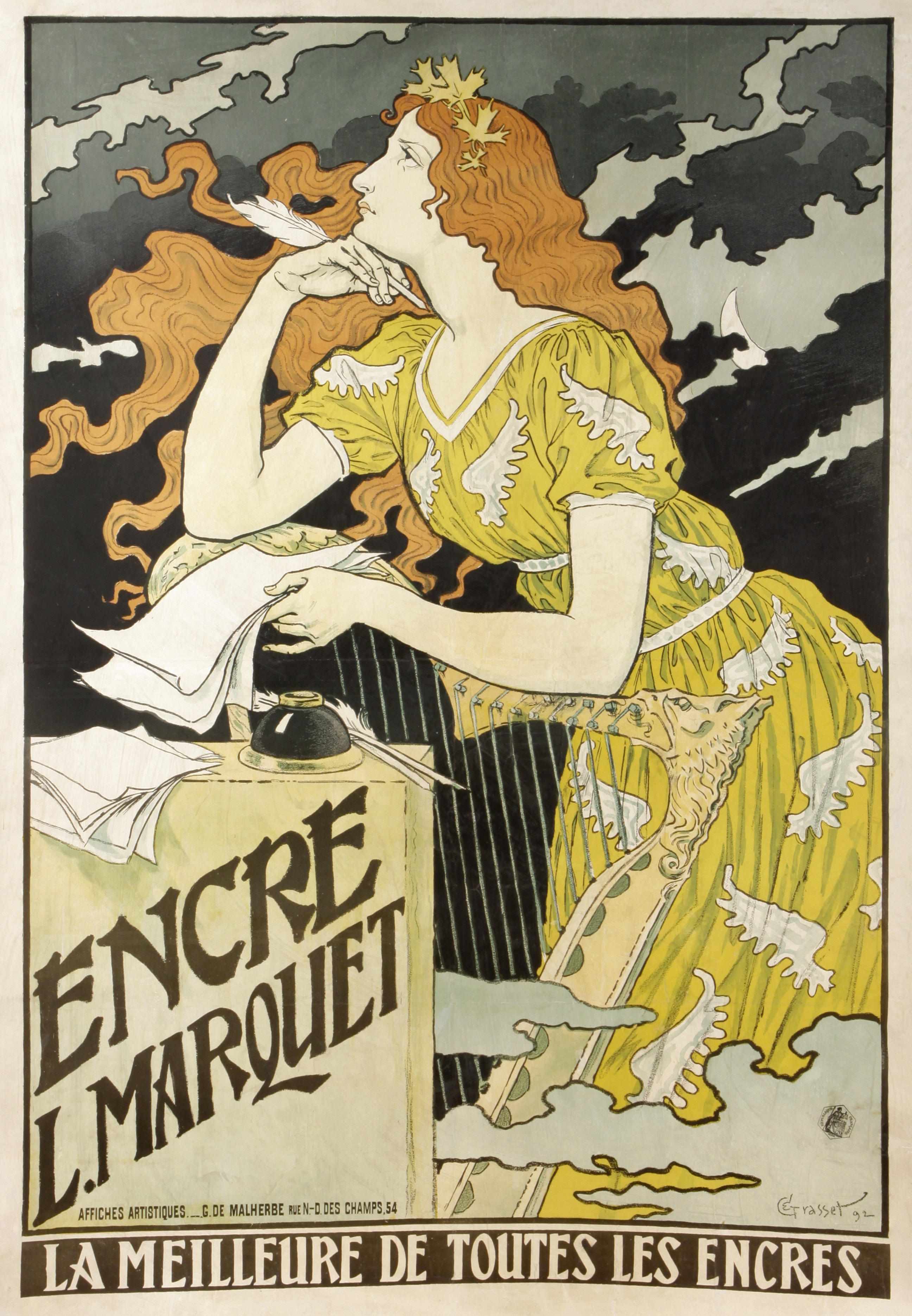 Appraisal: Eugne Grasset French - Encre L Marquet Lithographic poster in