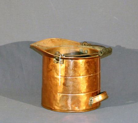 Appraisal: Copper Helmet-Shaped Fuel Bucket Late th- th Century Height in