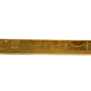 Appraisal: A Regency Style Brass Fire Fender th Century Height x