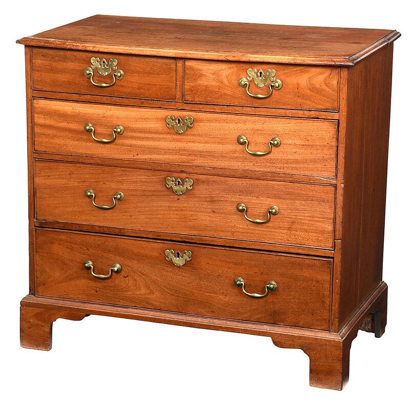 Appraisal: George III Mahogany Five Drawer Chest British late th century