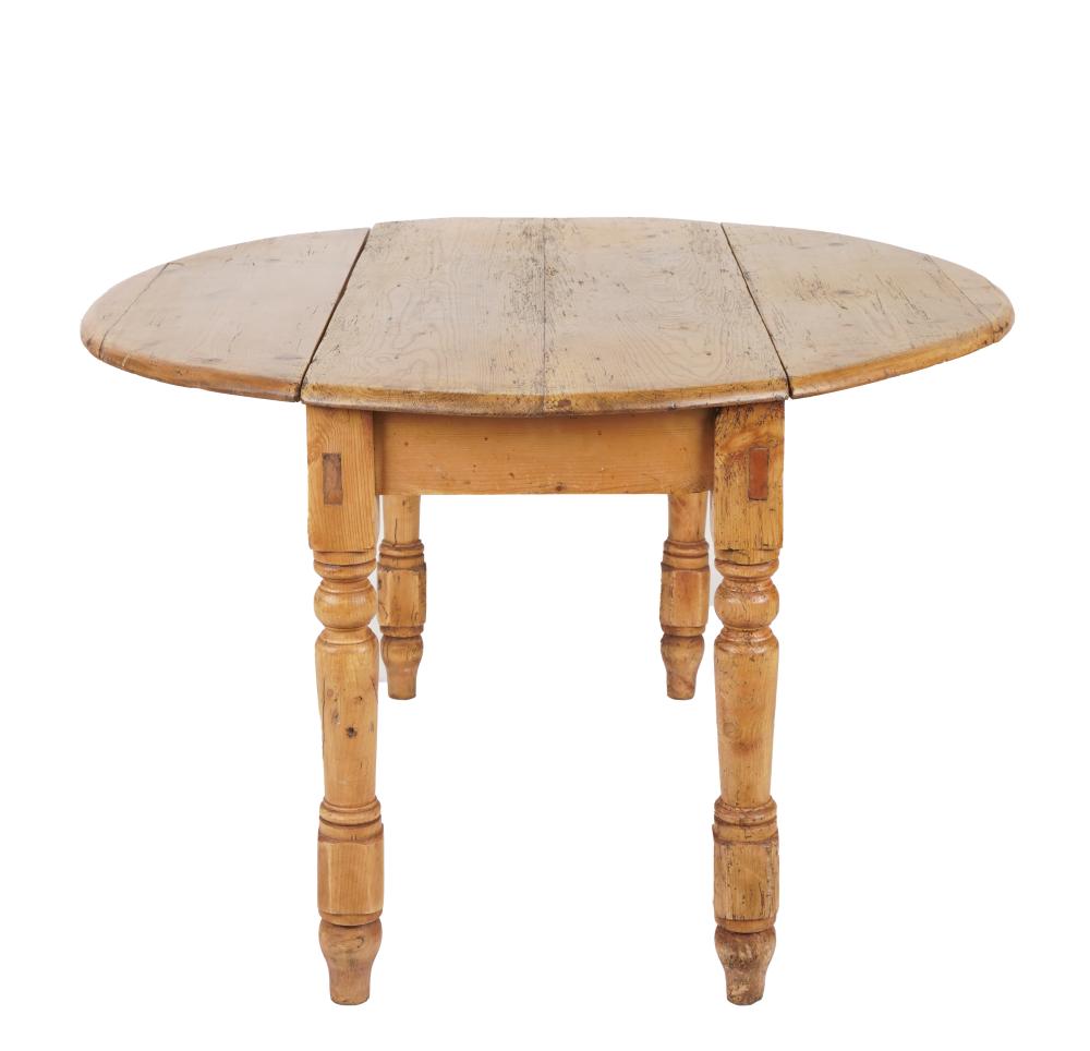 Appraisal: RUSTIC PINE DROP-LEAF TABLEthe leaves forming a round top when