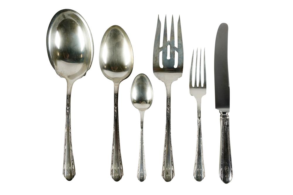 Appraisal: TOWLE 'CHASED DIANA' STERLING FLATWARE SERVICEwith maker's marks further marked