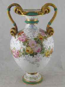 Appraisal: A late th century vase decorated with hand painted flowers