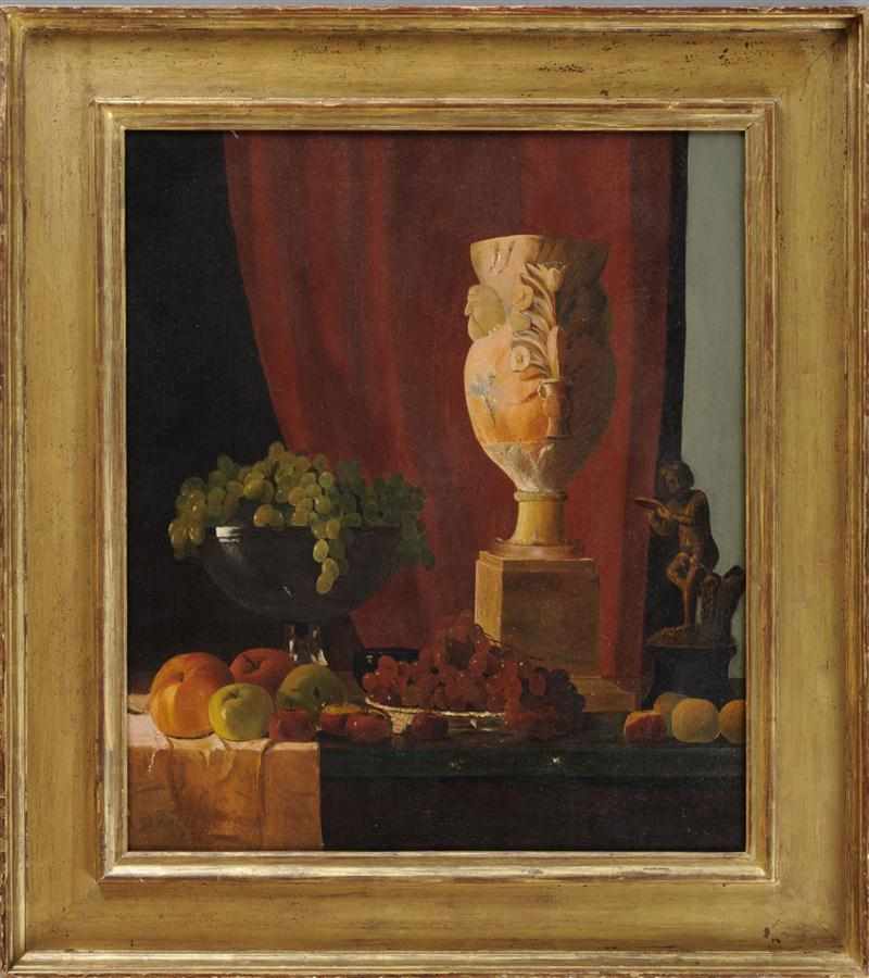 Appraisal: JOHN F PETO - STILL LIFE WITH FRUIT VASE AND