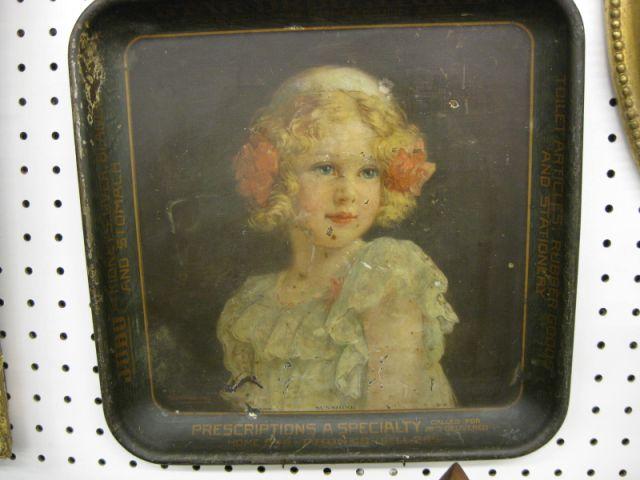 Appraisal: Early Advertising Tin Tray Sunshine young girl advertising star drug