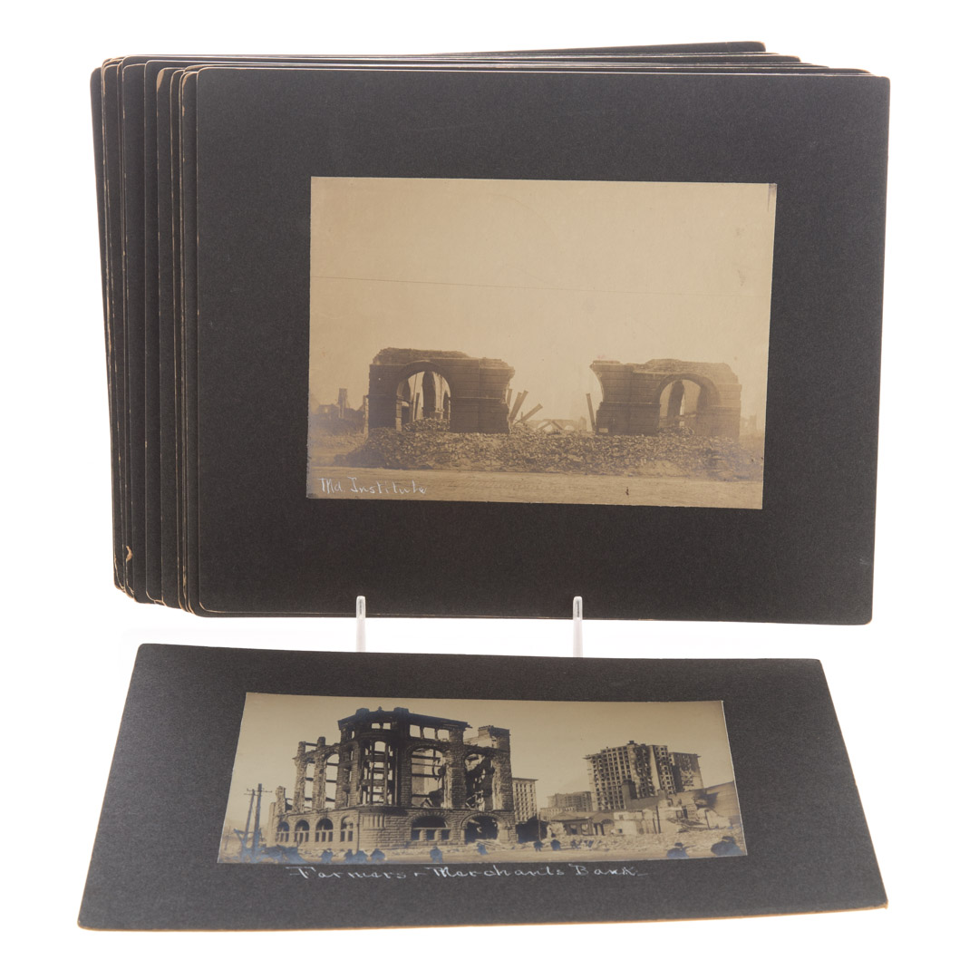 Appraisal: photographic images from The Great Balto Fire photographs showing destruction