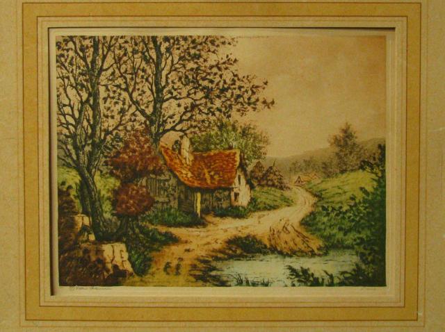 Appraisal: Group of Three Unframed French Prints including x oval color