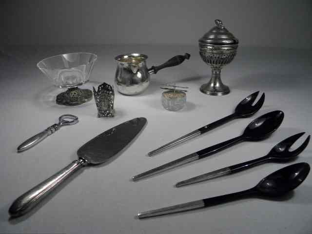 Appraisal: Lot of assorted continental silver tablewares Includes a German pierced