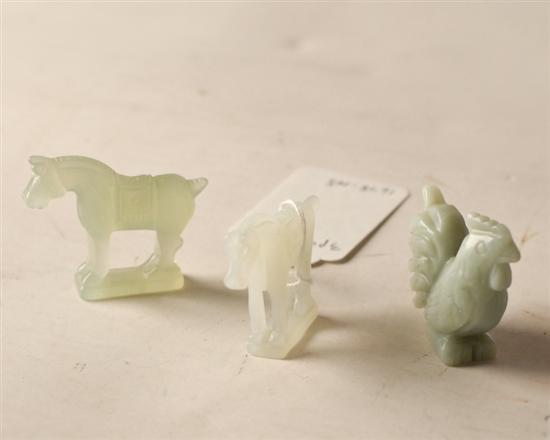 Appraisal: Jade Pieces horses high rooster high