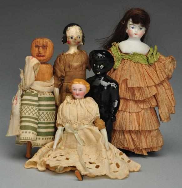 Appraisal: Lot of German Dolls Description Parian doll house lady with