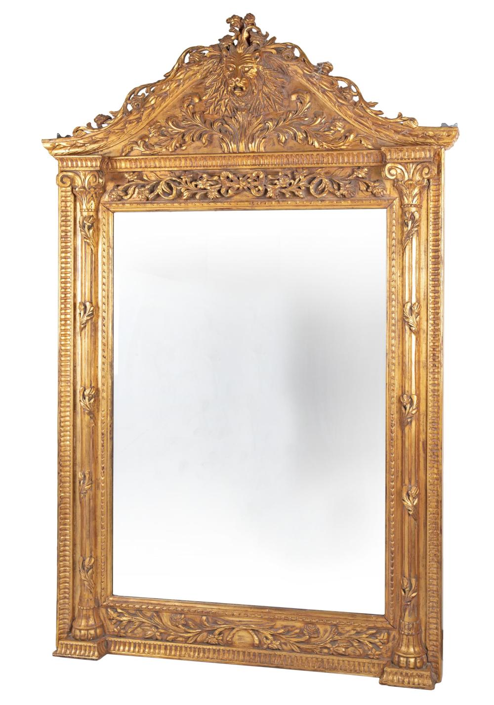 Appraisal: A large giltwood wall mirror First-half th Century The carved