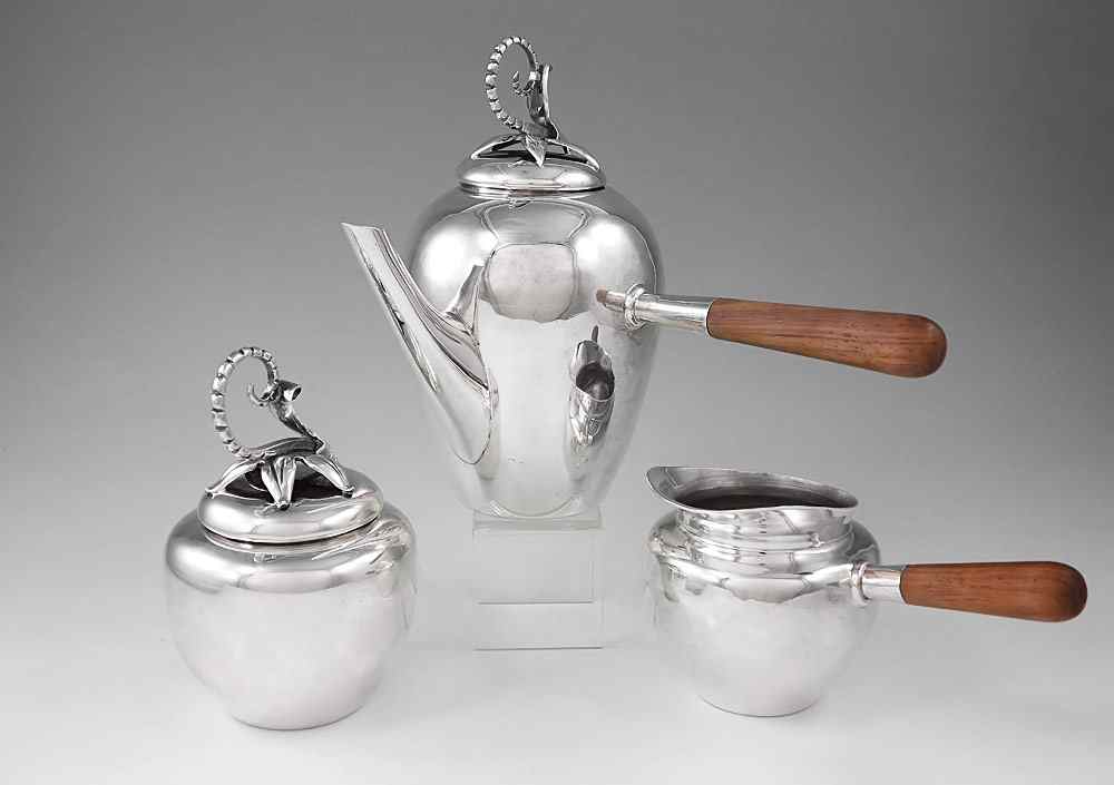 Appraisal: PIECE MEXICAN STERLING TEA SET All marked MSR Sterling Mexico