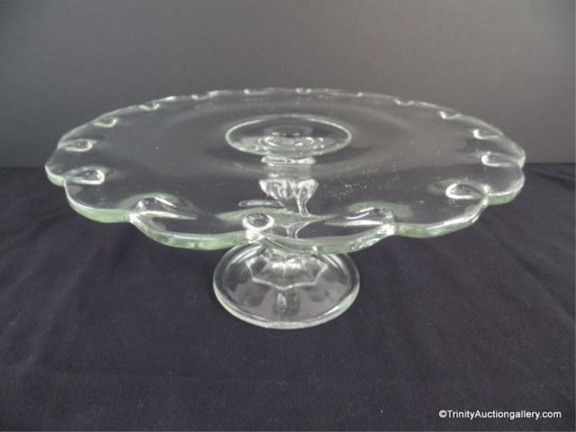 Appraisal: Teardrop Indiana Glass Pedestal Cake Stand Line - Raised Dot