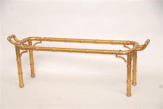 Appraisal: FAUX BAMBOO LOW TABLE In gold paint H L W