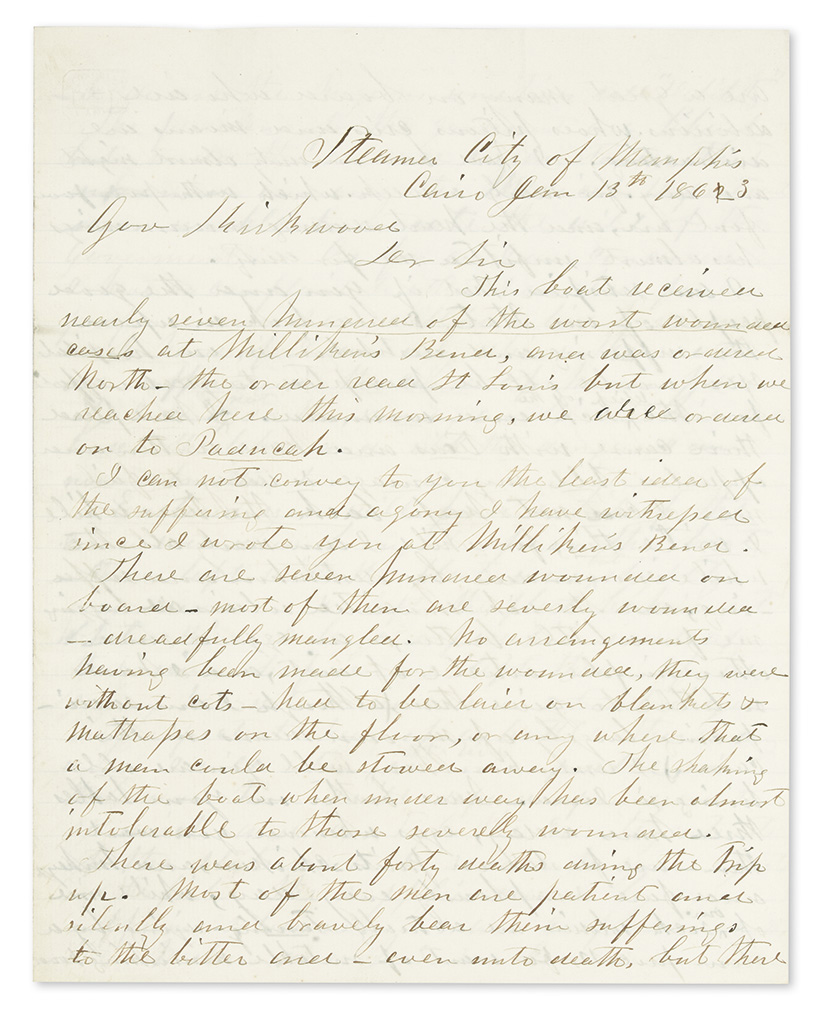 Appraisal: CIVIL WAR--IOWA Archive of correspondence of the Iowa Sanitary Commission