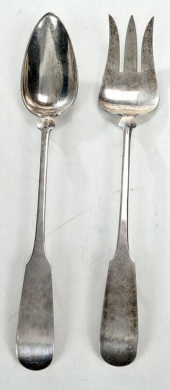 Appraisal: Porter Blanchard Sterling Salad Set American th century down turned