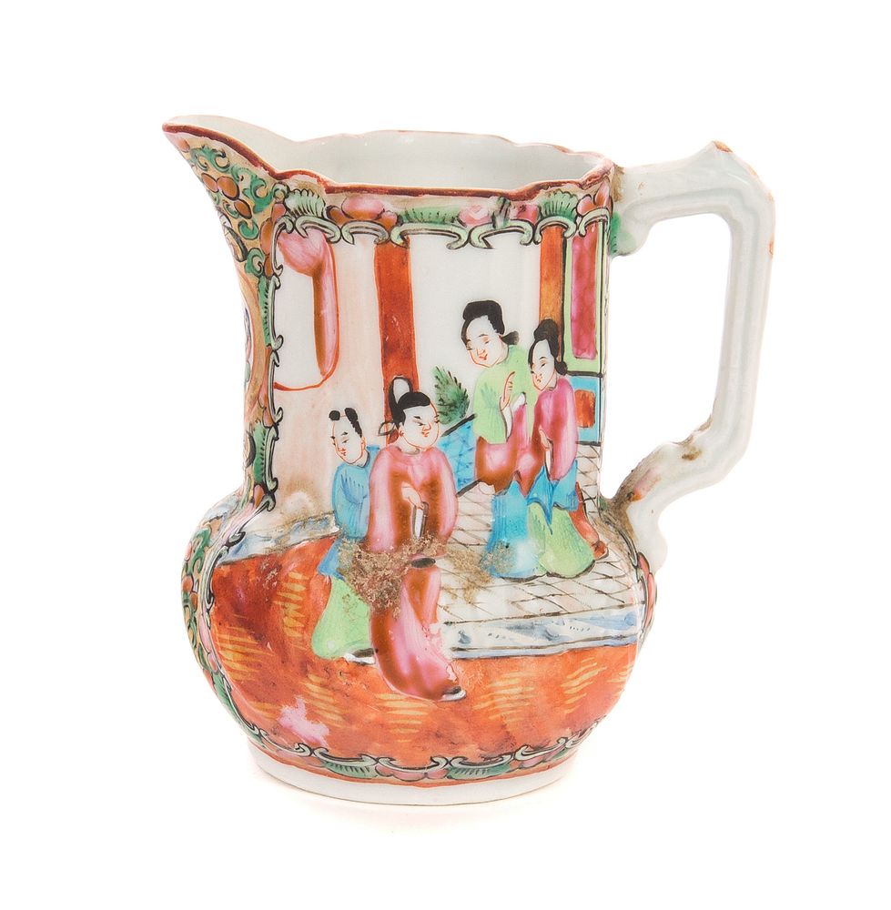 Appraisal: Chinese Rose Medallion Milk Pitcher Creamer Chinese rose medallion creamer