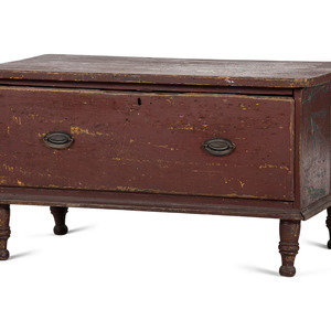 Appraisal: A Federal Red-Painted Cherrywood and Poplar One Drawer Chest Early