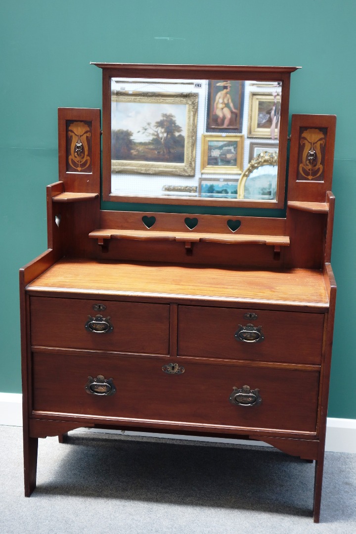 Appraisal: Shapland and Petter an Art Nouveau inlaid mahogany dressing chest