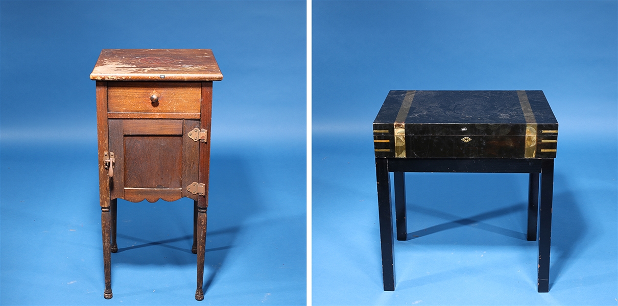 Appraisal: Two decorative pieces of furniture including silver flatware chest atop