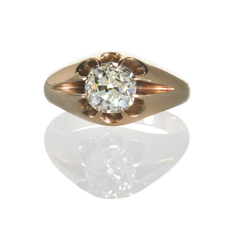 Appraisal: GENT'S OMC DIAMOND K YELLOW GOLD RING Diamond approx cts