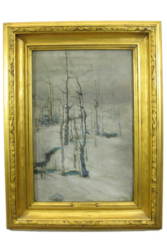 Appraisal: JOHN HENRY TWACHTMAN OIL ON CANVAS laid down on wood