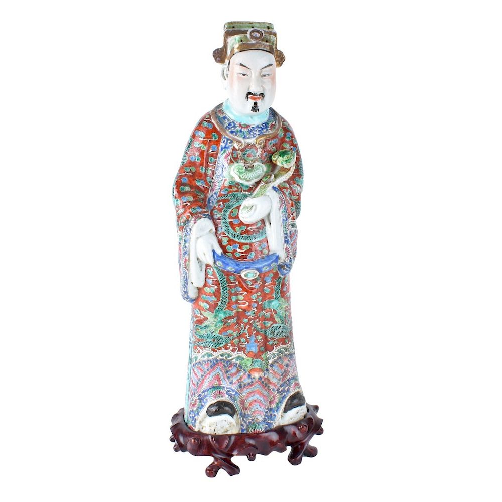 Appraisal: Chinese Immortal with Scepter Large Chinese Famille Rose Export Porcelain