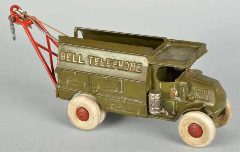 Appraisal: Cast Iron Hubley Bell Telephone Truck Toy Description American Large