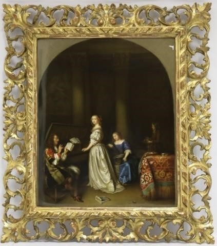 Appraisal: LARGE LATE TH C MEISSEN PORCELAIN PLAQUE WITHHAND PAINTED SCENE