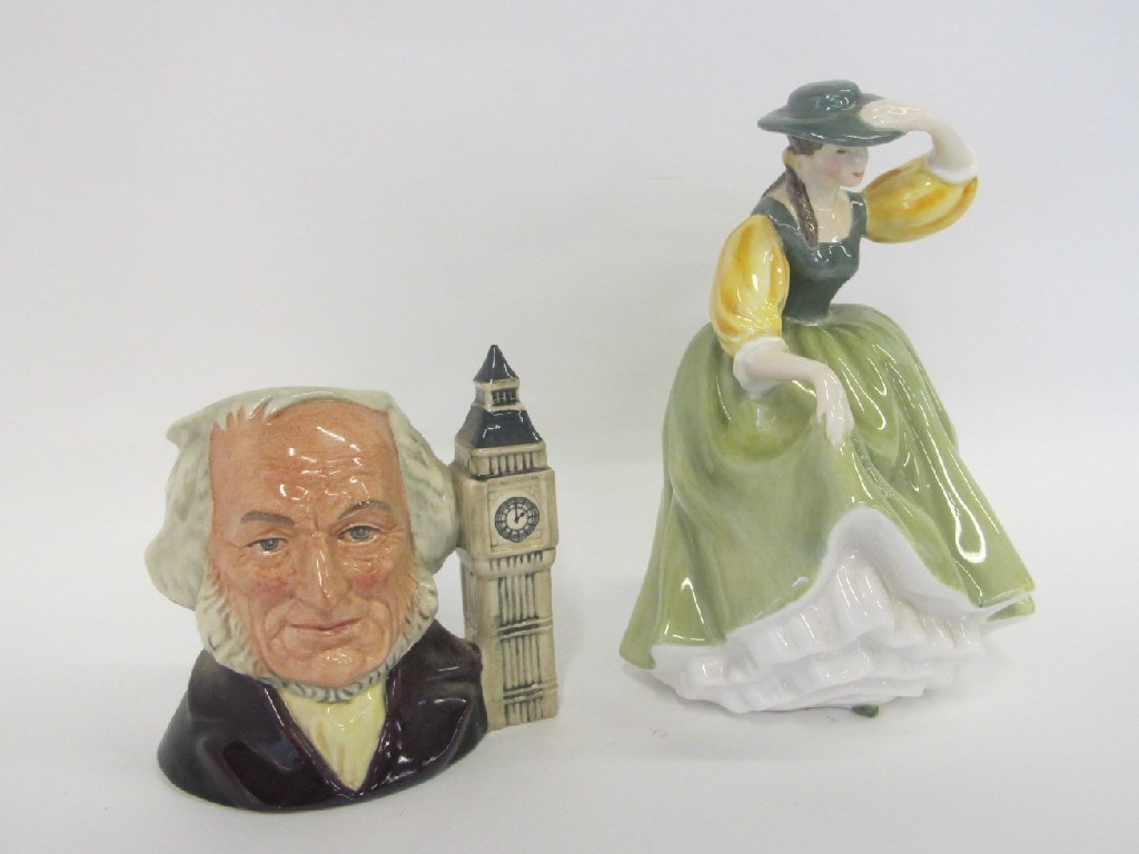 Appraisal: Royal Doulton 'John Doulton' character jug and figure 'Buttercup' HN