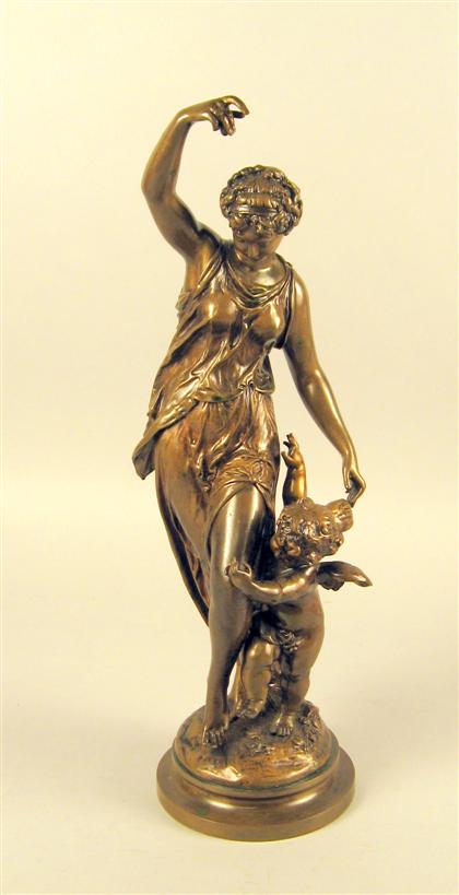 Appraisal: After Mathurin Moreau French - bacchante Bronze medium brown patina