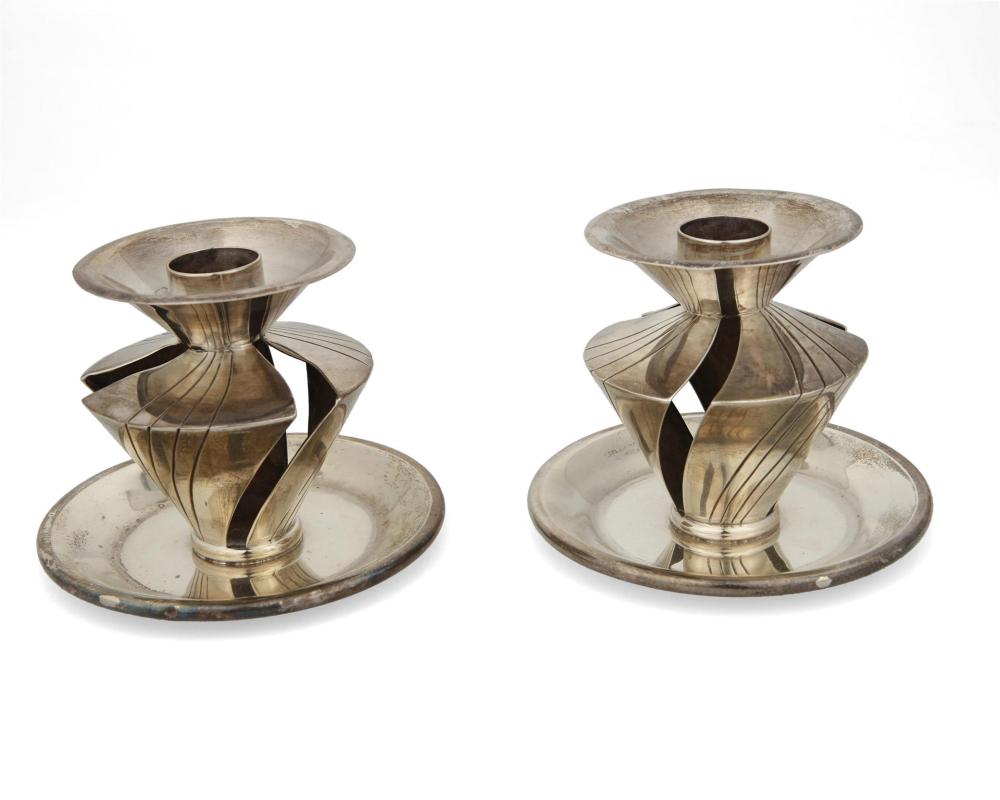 Appraisal: A pair of William Spratling sterling silver candlesticks William Spratling