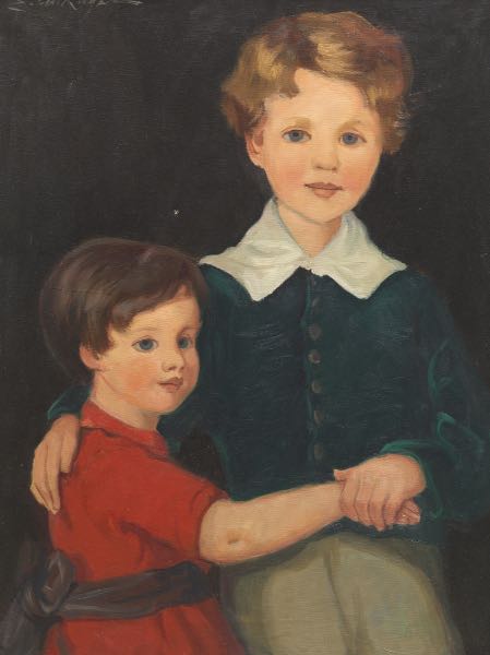 Appraisal: ERIKA VON KAGER GERMAN - x Portrait of two siblings