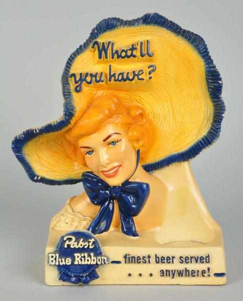 Appraisal: Plaster Pabst Beer Girl Advertising Figure s Original finish Condition