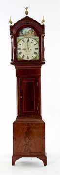 Appraisal: George III inlaid mahogany tall case clock late th century