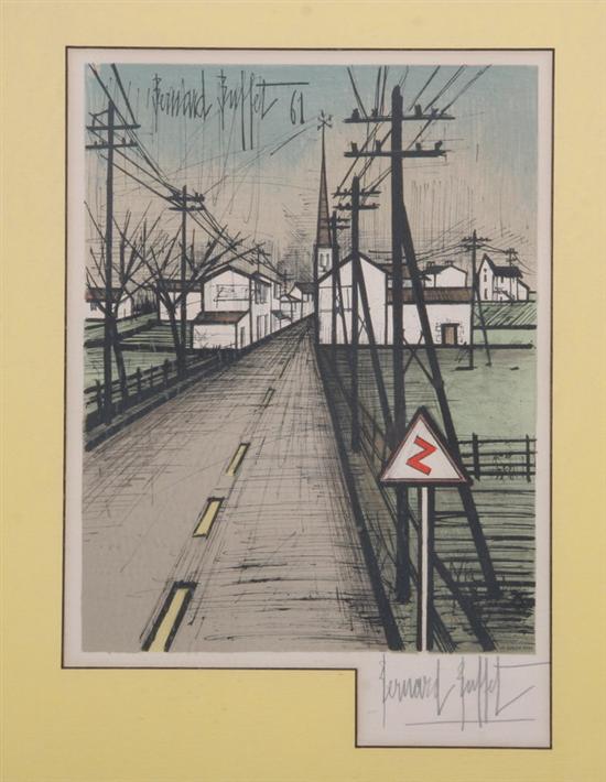 Appraisal: BERNARD BUFFET French - LA ROUTE printed by Charles Sorlier