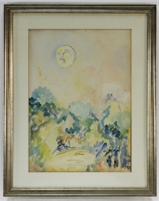 Appraisal: ATTR E E CUMMINGS MOON LANDSCAPE WC PAINTING New York