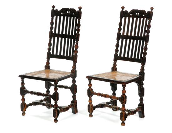 Appraisal: PAIR OF WILLIAM AND MARY SIDE CHAIRS English early th