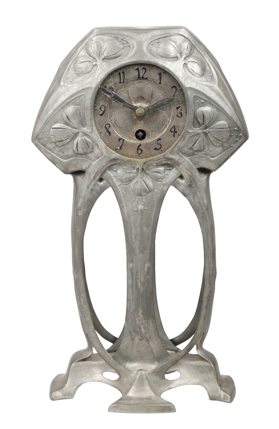 Appraisal: Art Nouveau Osiris pewter clock h