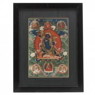 Appraisal: A Tibetan Thangka of Vajrapani the benevolent protector of Buddhism