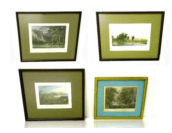 Appraisal: Four engravings including ''Cemetery of Mount Auburn'' ''Landschaft bei der